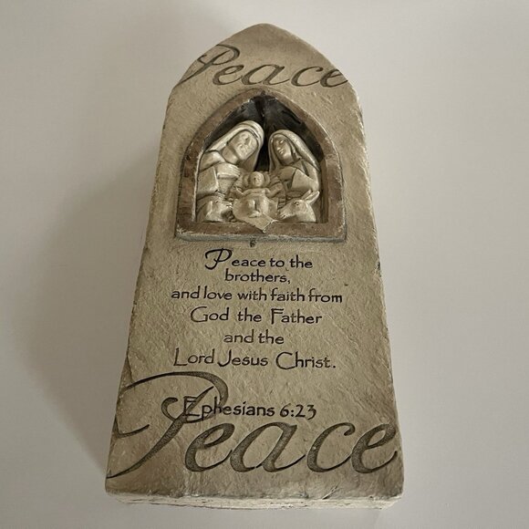 Ganz Peace Wall Art Nativity Plaque Ephesians 6:23 Scripture Jesus Mary Joseph - Picture 1 of 12
